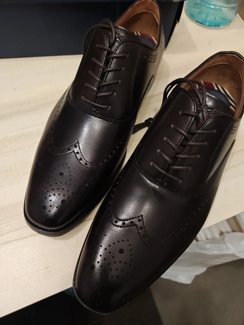 Brooks Brothers Dark Brown Leather Wingtip Oxfords 8
